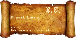 Mravik Barna névjegykártya